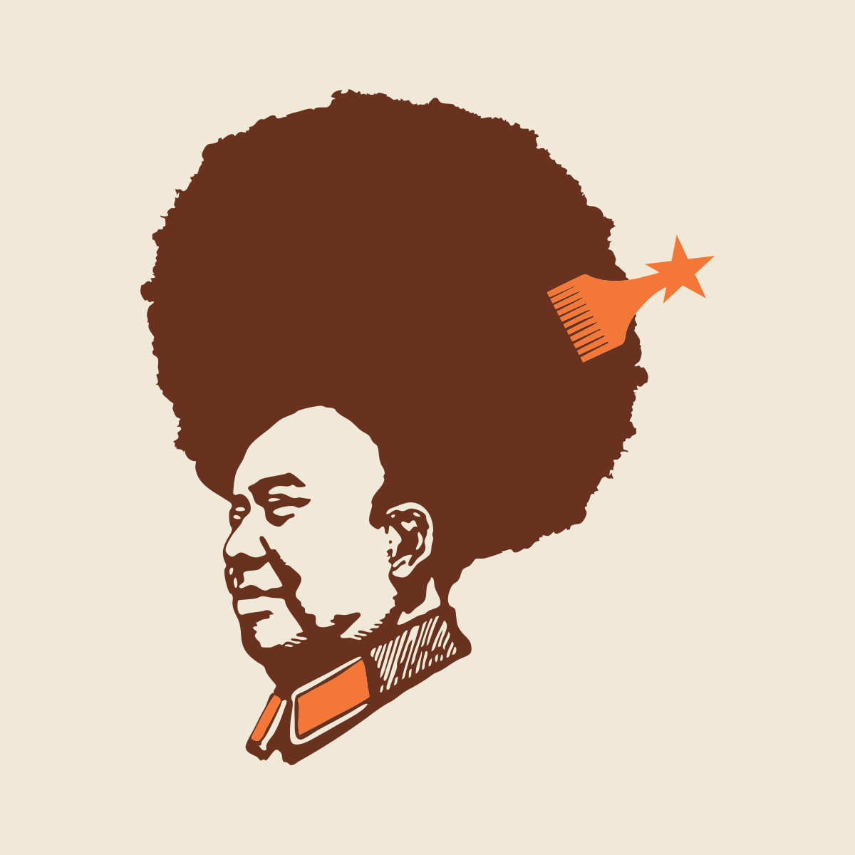 Hairman Mao t-shirt design by London graphic designer Stephen Hoper
